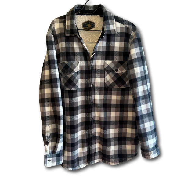 Freedom Foundry Other - Freedom Foundry Flannel Plaid Sherpa Fleece Lined Shirt Jacket Men's Size L